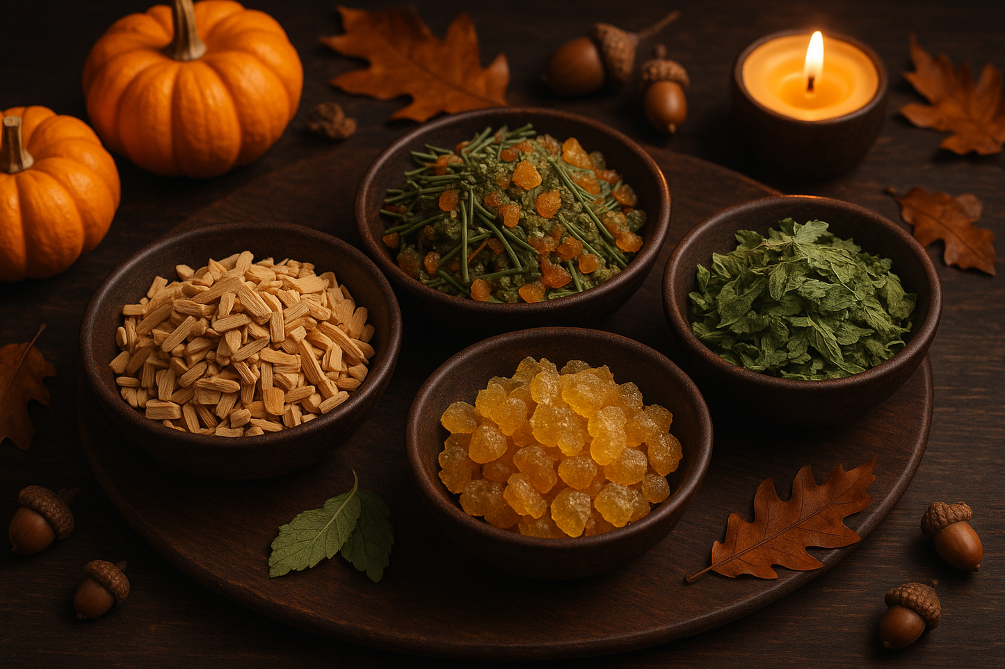 Encens Samhain en vrac (santal, pin, menthe, myrrhe)